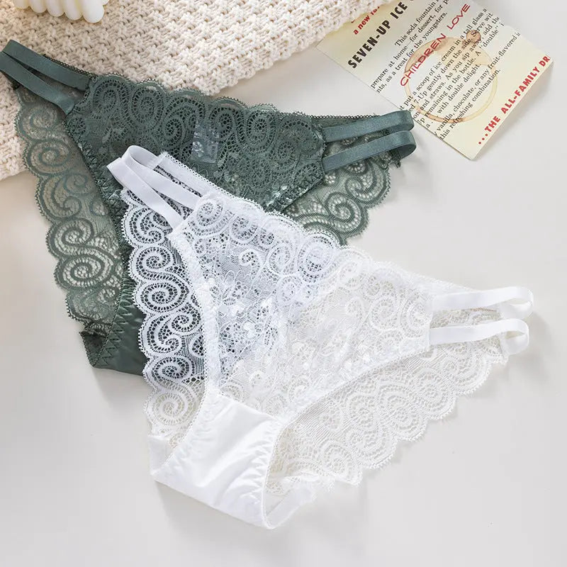 2025 New Ladies Lace Underwear Comfortable Low-Waist High-Elastic Breathable Sexy Mesh Triangle Pants Alice Thong