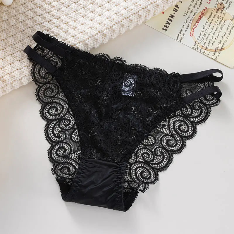 2025 New Ladies Lace Underwear Comfortable Low-Waist High-Elastic Breathable Sexy Mesh Triangle Pants Alice Thong