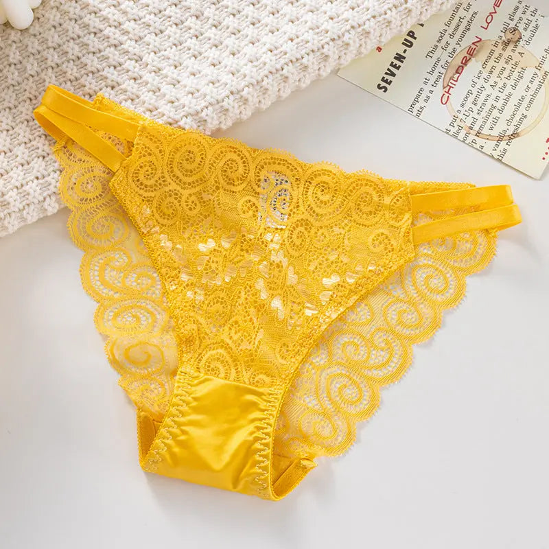 2025 New Ladies Lace Underwear Comfortable Low-Waist High-Elastic Breathable Sexy Mesh Triangle Pants Alice Thong