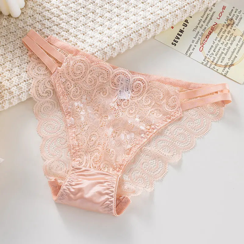 2025 New Ladies Lace Underwear Comfortable Low-Waist High-Elastic Breathable Sexy Mesh Triangle Pants Alice Thong