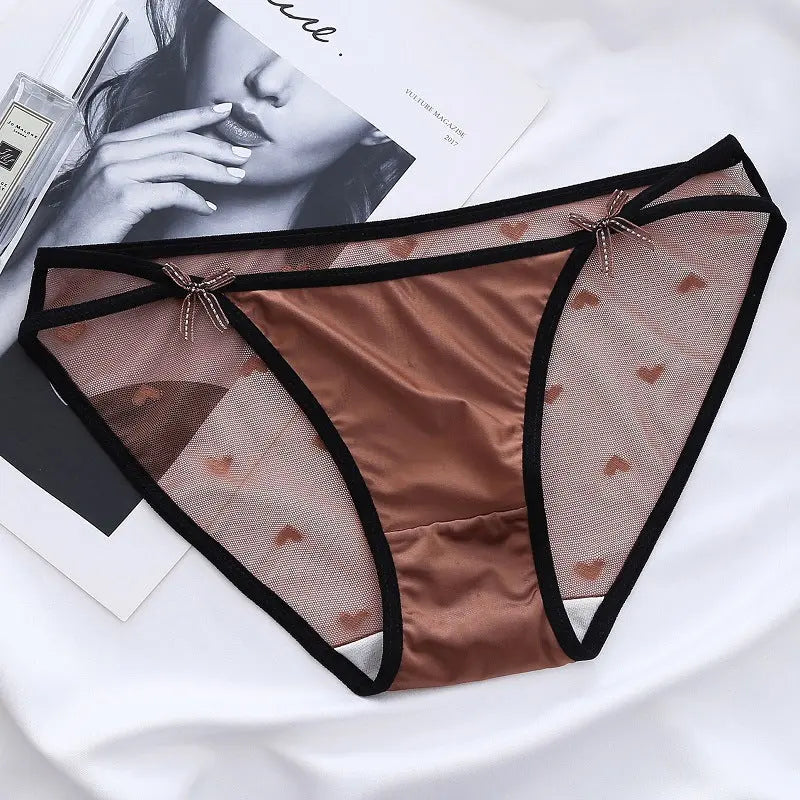 Delicate and soft lace sexy panties for women, charming new style mesh lace bowknot briefs, low waist shorts Alice Thong