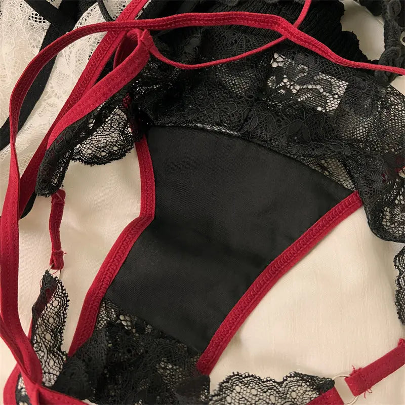 French Sexy Lace Pure Desire Underwear Women's Low-waist Hot Hollowed-out Crossed Band Panties Seamless Triangle Alice Thong