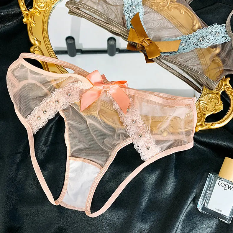 French Sexy Lace Thong, High-Quality Hollow Open Crotch Women's Panties 我的商店