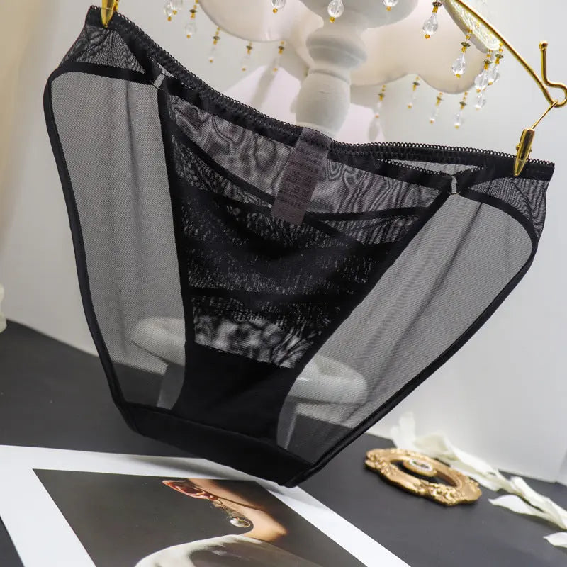 French sexy lace thong comfortable and breathable mesh cut-out high-quality girly triangle briefs Alice Thong