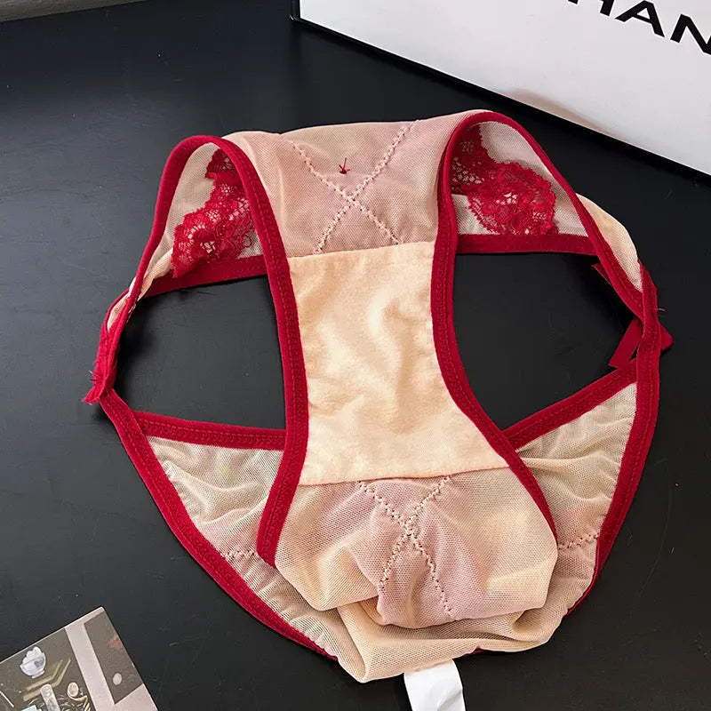 French-style sexy lace women's thongs - high-quality mesh panties, breathable and comfortable 我的商店
