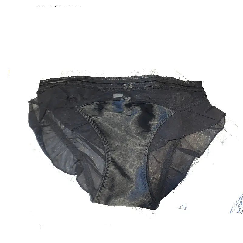 French vintage court princess silk mesh panties women's ruffles low rise sexy comfortable breathable women's briefs Alice Thong