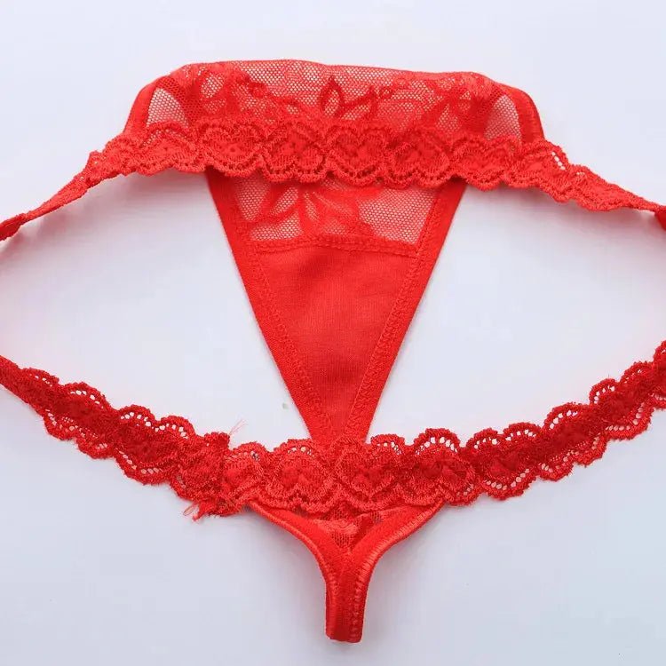 Women's Panties Lace Thong Flower Women's T-Back Low Waist Panties Underwear Sexy High Quality Eyelashes Heart Thong - Alice Thong