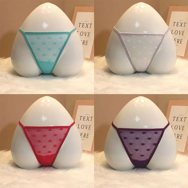 Japanese-style thong, candy-colored, mesh one-piece sexy panties for women. 我的商店