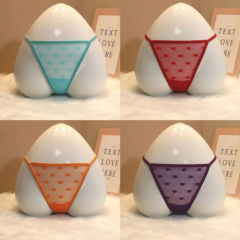 Japanese-style thong, candy-colored, mesh one-piece sexy panties for women. 我的商店