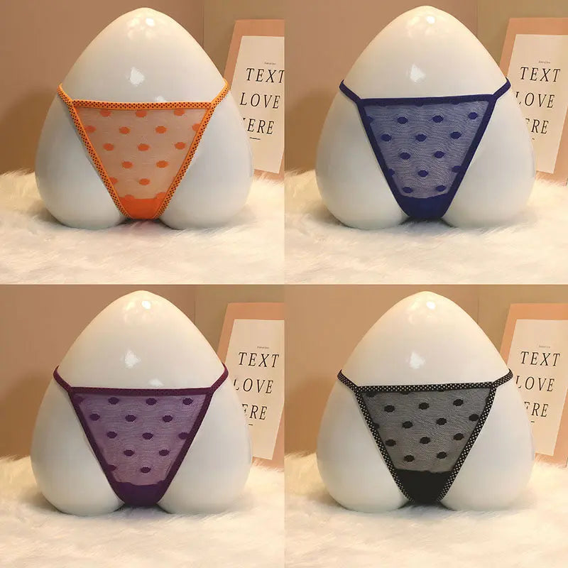Japanese-style thong, candy-colored, mesh one-piece sexy panties for women. 我的商店