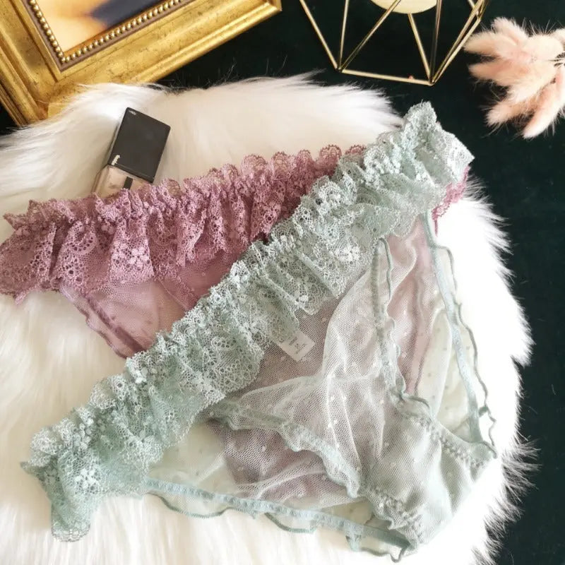 Multi-color, high-quality, lightweight and comfortable mesh lace panties for women - breathable briefs. 我的商店