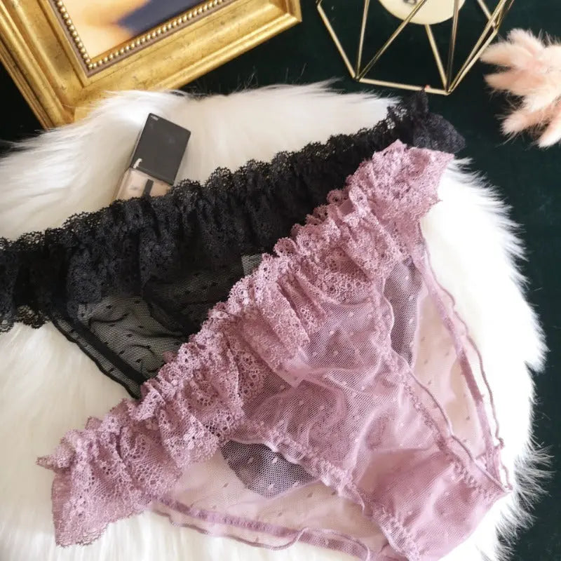 Multi-color, high-quality, lightweight and comfortable mesh lace panties for women - breathable briefs. 我的商店
