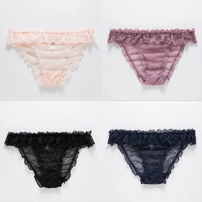 Multi-color, high-quality, lightweight and comfortable mesh lace panties for women - breathable briefs. 我的商店
