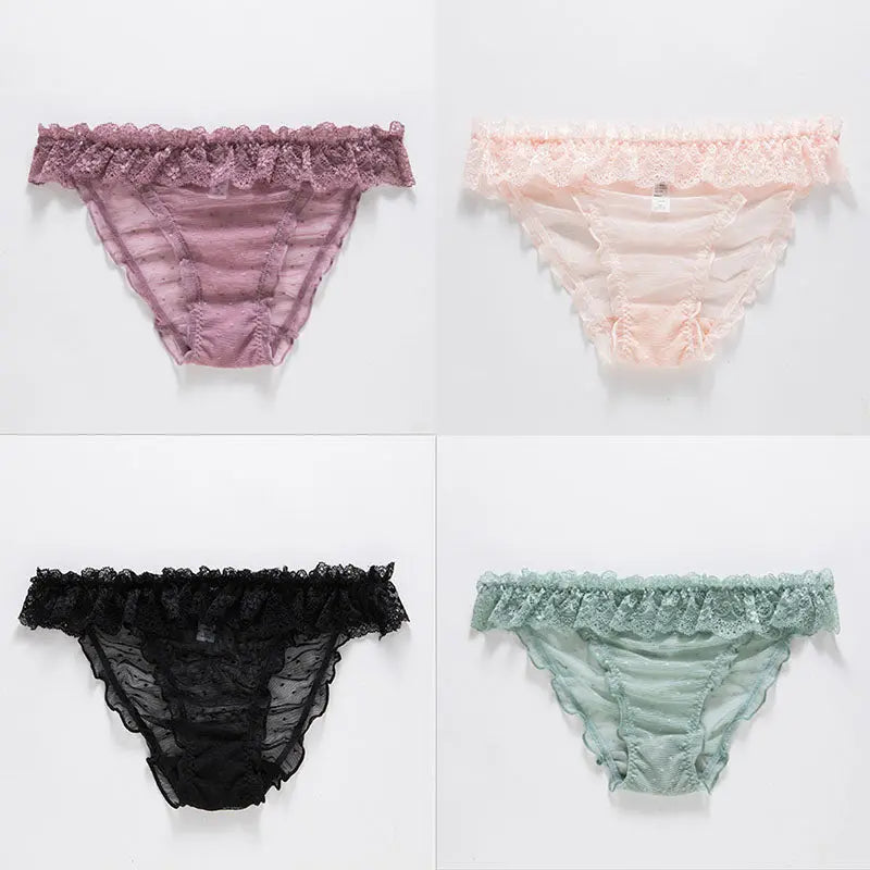 Multi-color, high-quality, lightweight and comfortable mesh lace panties for women - breathable briefs. 我的商店
