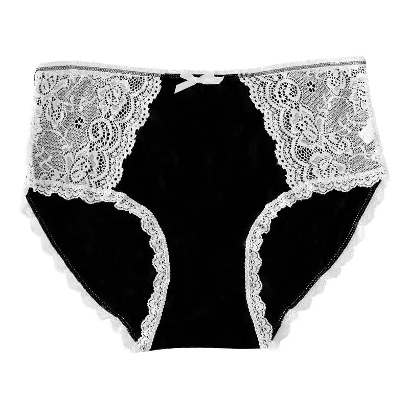 New lace underwear women's sexy mid-waist comfortable cotton crotch large size breathable briefs Alice Thong