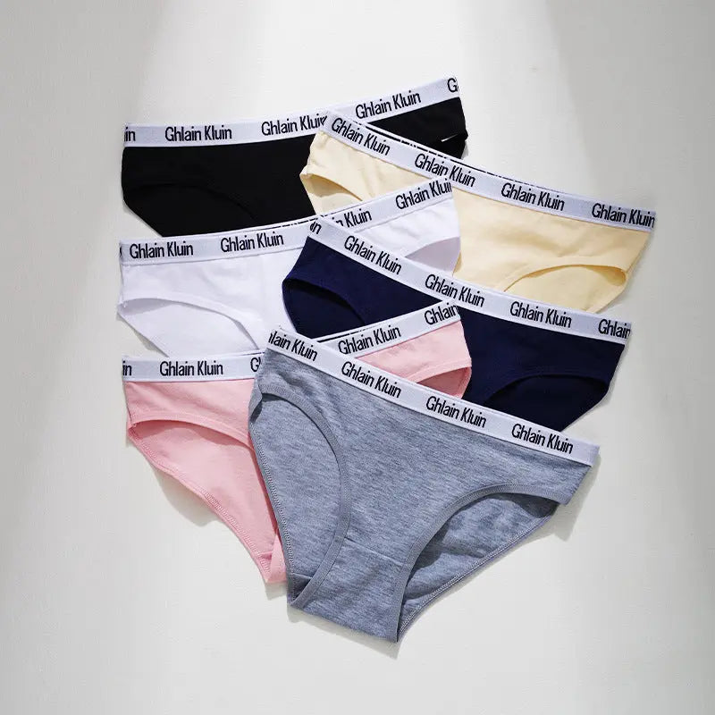 New pure cotton underwear women's, European and American English alphabet sports breathable women's underwear large size women's briefs Alice Thong