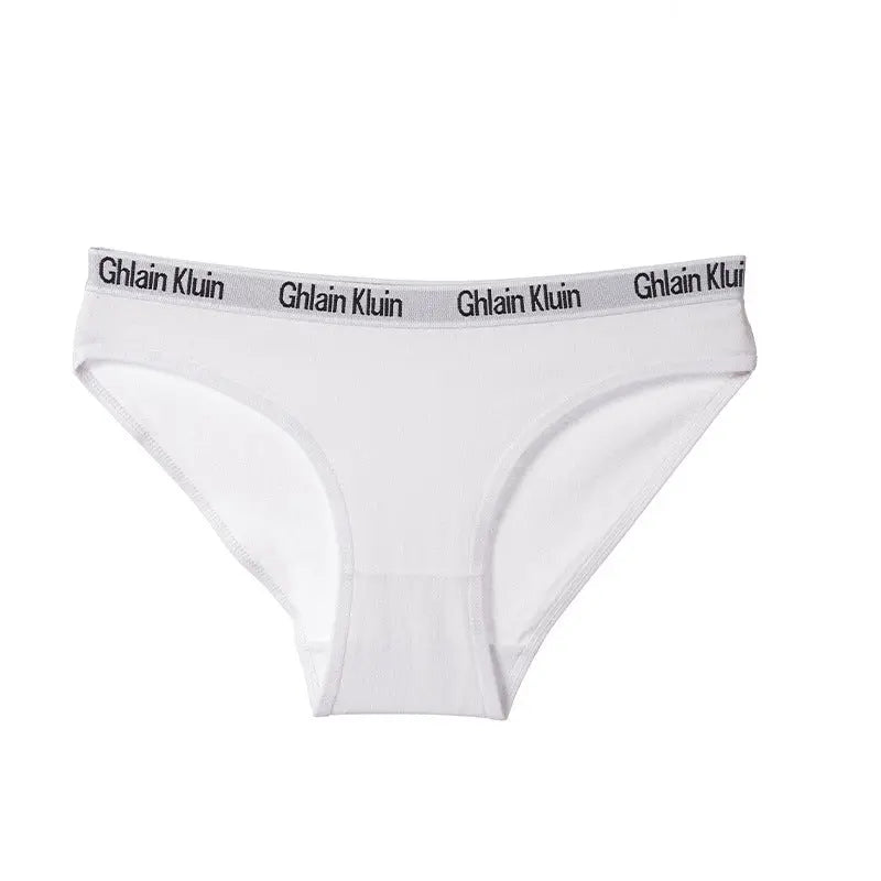 New pure cotton underwear women's, European and American English alphabet sports breathable women's underwear large size women's briefs Alice Thong
