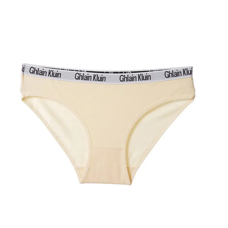 New pure cotton underwear women's, European and American English alphabet sports breathable women's underwear large size women's briefs Alice Thong