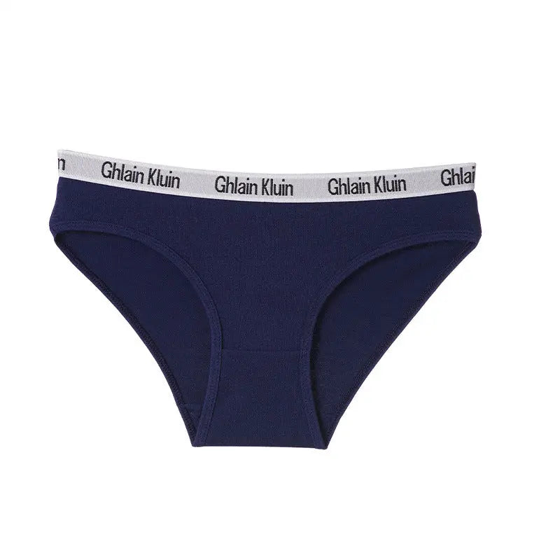 New pure cotton underwear women's, European and American English alphabet sports breathable women's underwear large size women's briefs Alice Thong