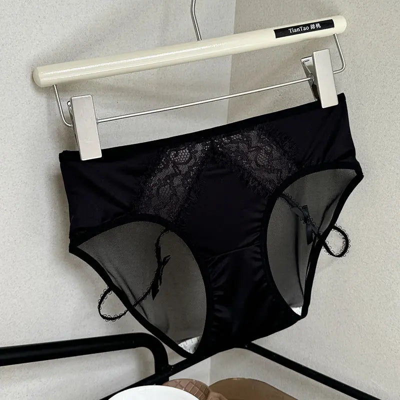 New style light luxury sexy lace panties women's satin mesh briefs low waist hollow pure desire girl panties Alice Thong
