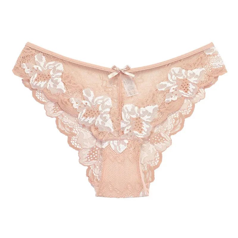 New style lace panties hollow mesh low waist women's briefs lace edge - Alice Thong