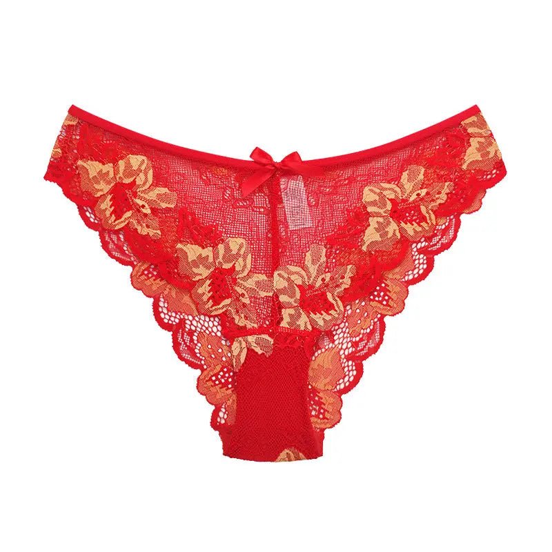 New style lace panties hollow mesh low waist women's briefs lace edge - Alice Thong