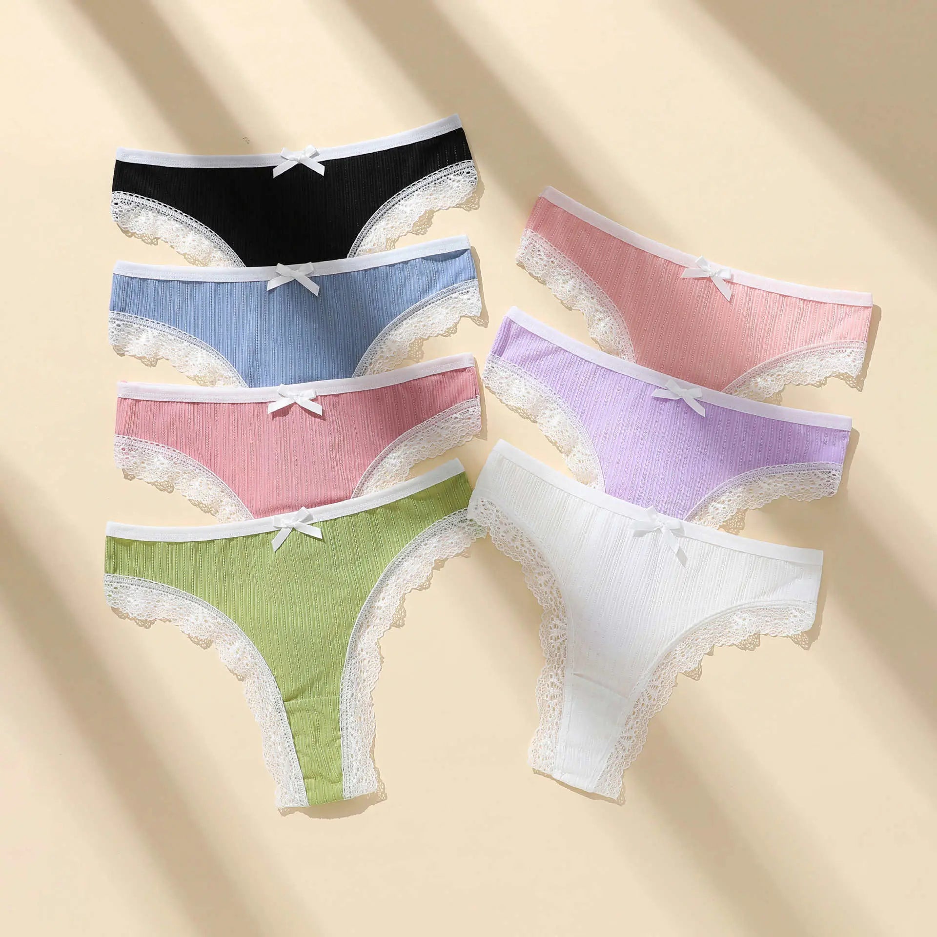 New breathable polyester thong panties for girls lace belly mid-low waist Barbie thong for girls - Alice Thong