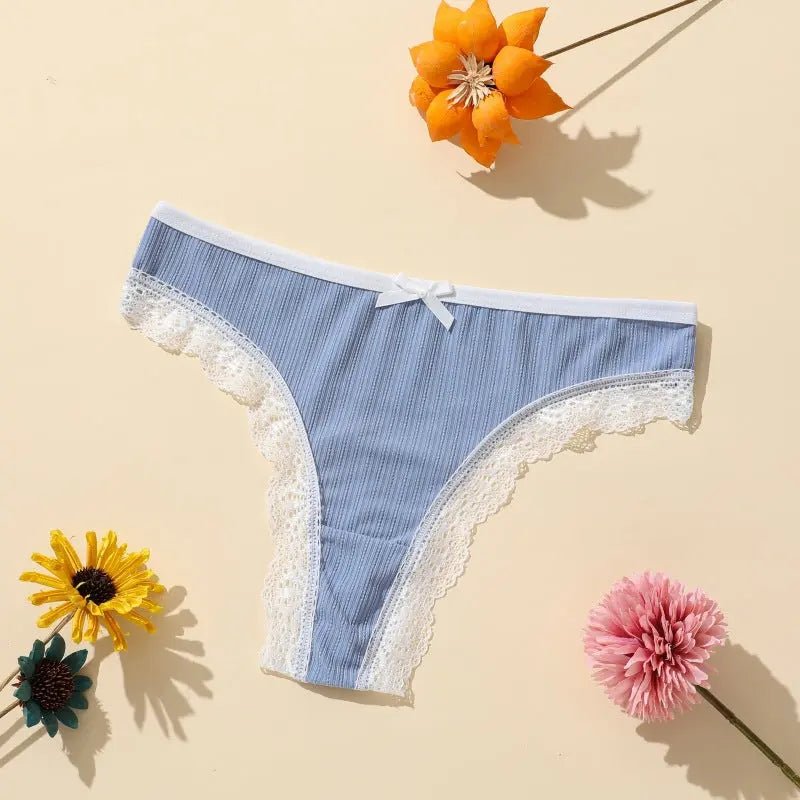 New breathable polyester thong panties for girls lace belly mid-low waist Barbie thong for girls - Alice Thong