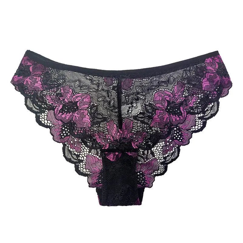 New style lace panties hollow mesh low waist women's briefs lace edge - Alice Thong