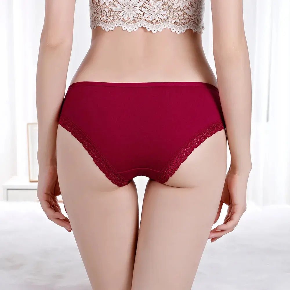 Women Underwear Cotton Sexy Lace Ladies Knickers Panties Low Waist Everyday Briefs 5 pcs/lot - Alice Thong