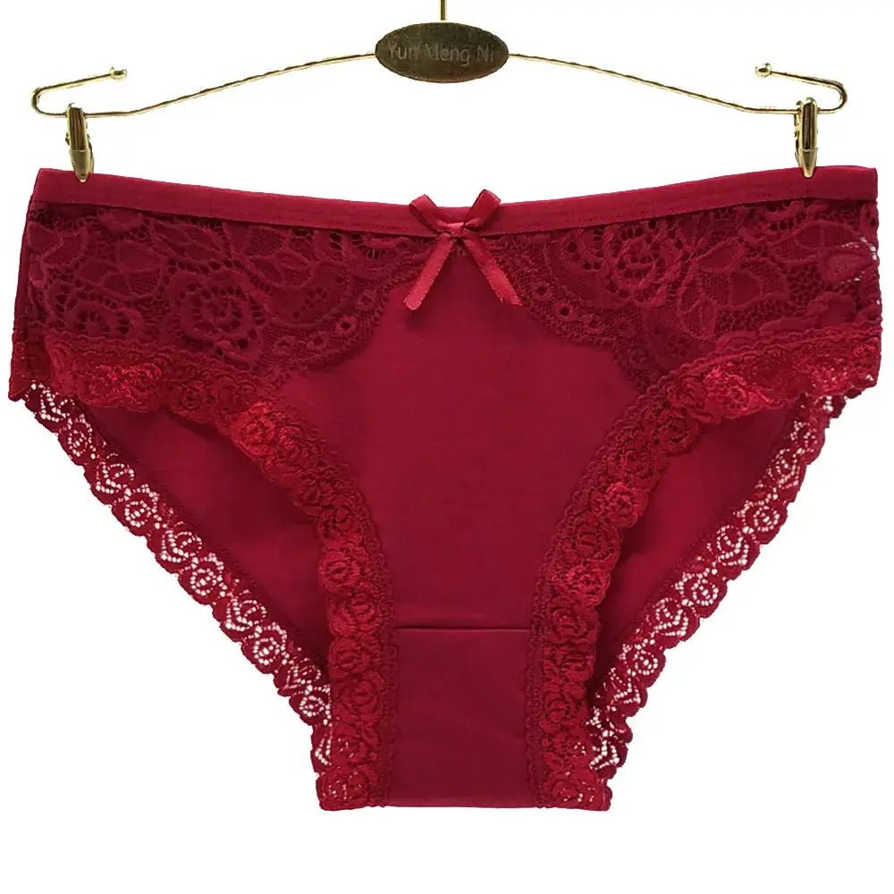 Women Underwear Cotton Sexy Lace Ladies Knickers Panties Low Waist Everyday Briefs 5 pcs/lot - Alice Thong