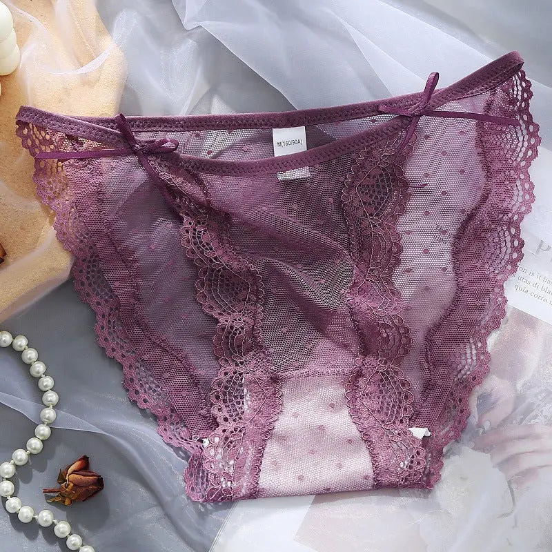 Sexy Lace Bow Tie Straps Comfortable Breathable High-Quality Japanese Sweet Girl Women's Briefs Alice Thong