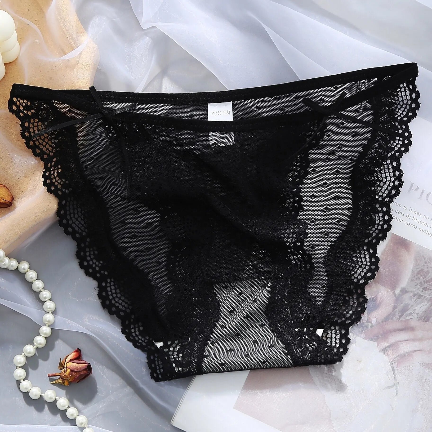 Sexy Lace Bow Tie Straps Comfortable Breathable High-Quality Japanese Sweet Girl Women's Briefs Alice Thong