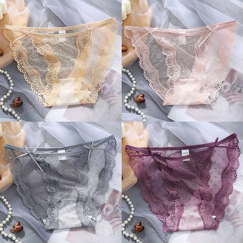 Sexy Lace Bow Tie Straps Comfortable Breathable High-Quality Japanese Sweet Girl Women's Briefs Alice Thong