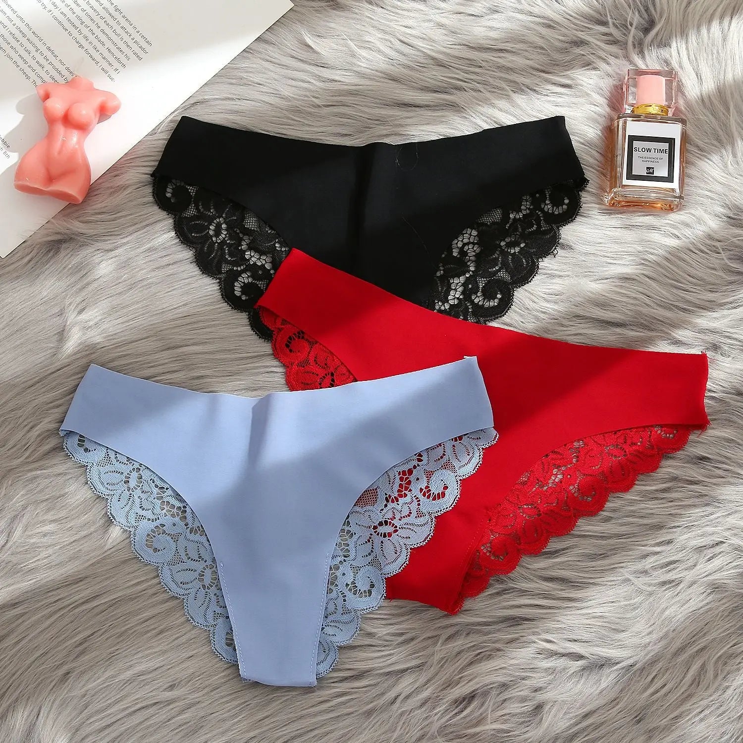 Summer new style women's sexy lace seamless women's underwear low waist solid color fashion briefs Alice Thong