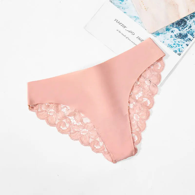 Summer new style women's sexy lace seamless women's underwear low waist solid color fashion briefs Alice Thong