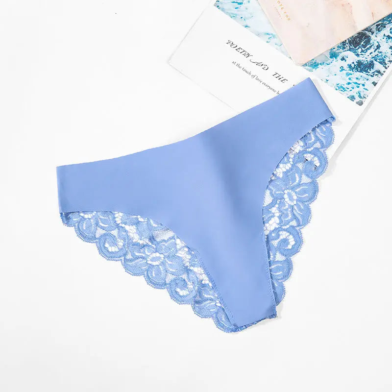 Summer new style women's sexy lace seamless women's underwear low waist solid color fashion briefs Alice Thong
