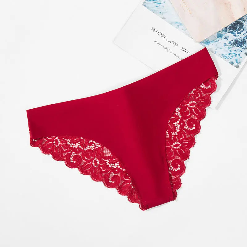 Summer new style women's sexy lace seamless women's underwear low waist solid color fashion briefs Alice Thong
