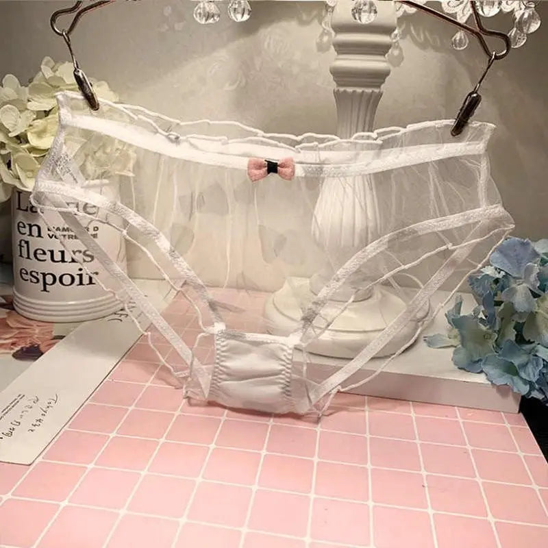 Summer thin lace underwear for women, transparent, breathable, pure cotton crotch, antibacterial triangle shorts Alice Thong
