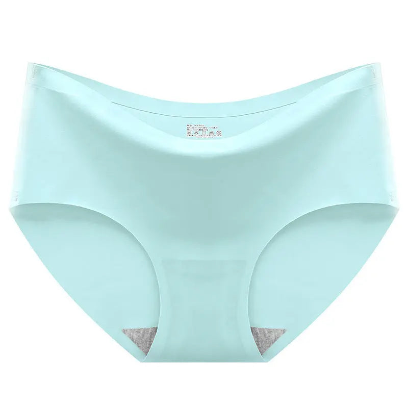 Women's ice silk panties seamless panties one-piece panties mid-waist sexy women's panties briefs head Alice Thong