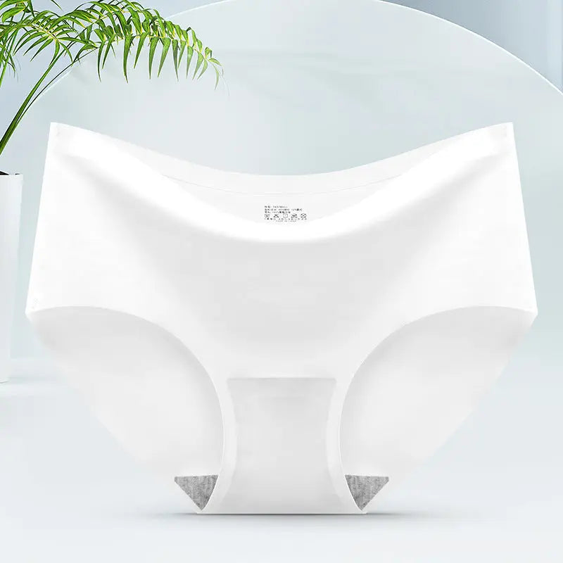 Women's ice silk panties seamless panties one-piece panties mid-waist sexy women's panties briefs head Alice Thong