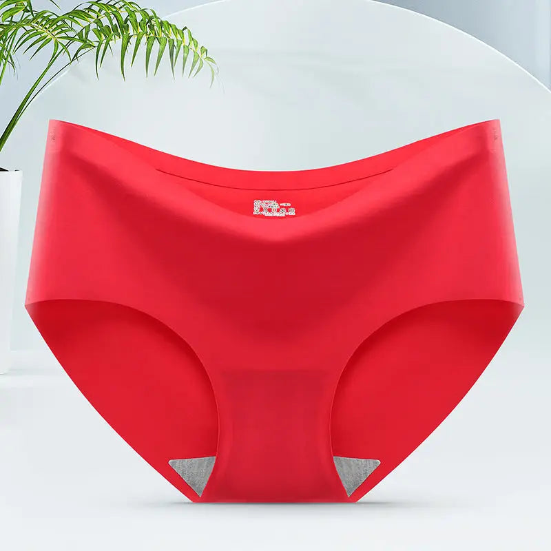 Women's ice silk panties seamless panties one-piece panties mid-waist sexy women's panties briefs head Alice Thong