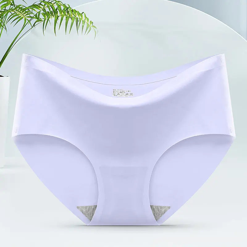 Women's ice silk panties seamless panties one-piece panties mid-waist sexy women's panties briefs head Alice Thong