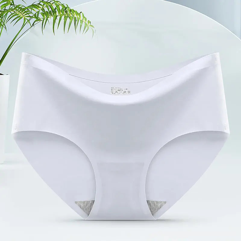 Women's ice silk panties seamless panties one-piece panties mid-waist sexy women's panties briefs head Alice Thong