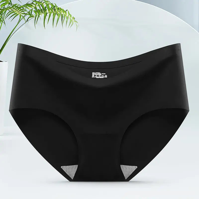 Women's ice silk panties seamless panties one-piece panties mid-waist sexy women's panties briefs head Alice Thong