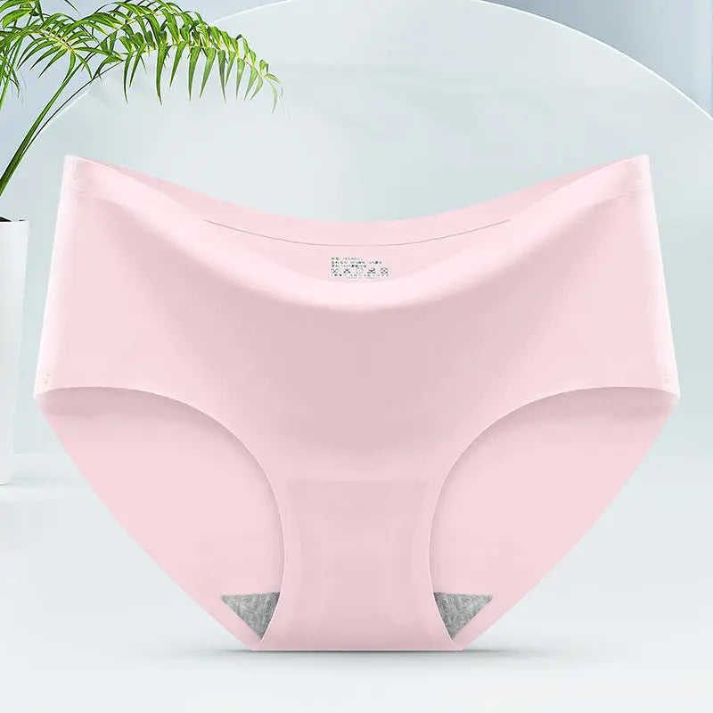 Women's ice silk panties seamless panties one-piece panties mid-waist sexy women's panties briefs head Alice Thong