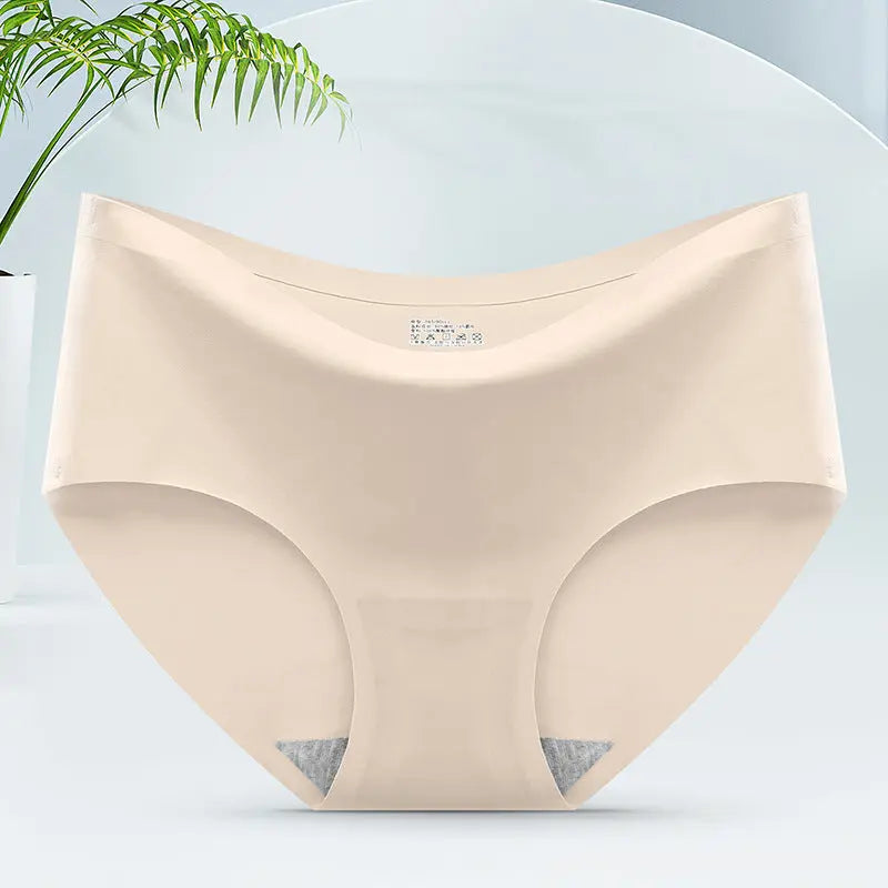 Women's ice silk panties seamless panties one-piece panties mid-waist sexy women's panties briefs head Alice Thong